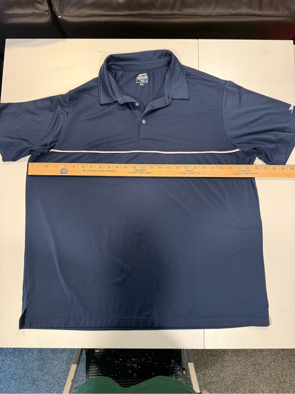 Slazenger Navy Polo with White Chest Stripe